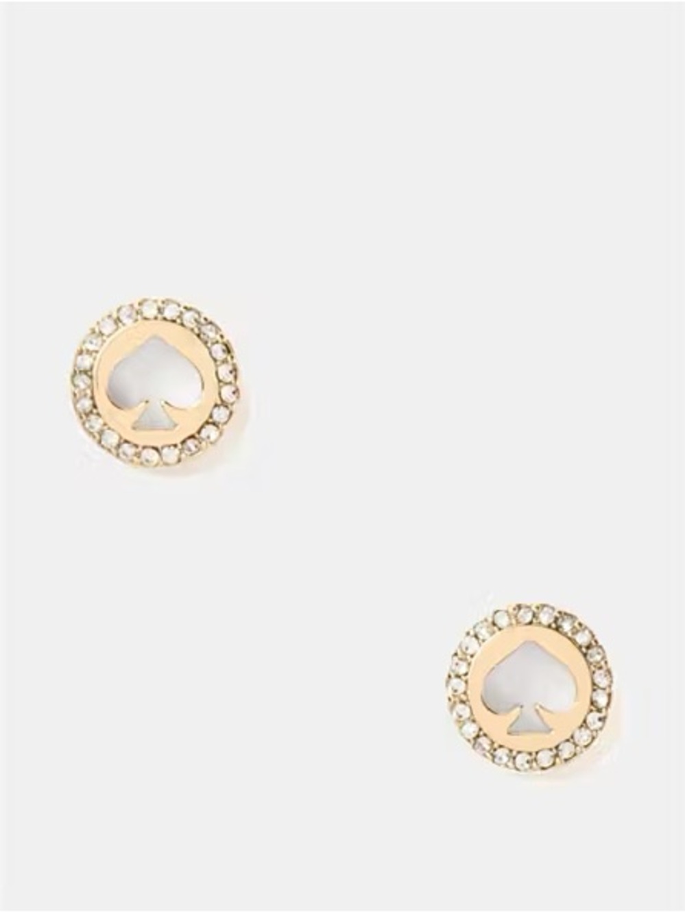Kate Spade Spot The Spade Pave Halo Spade Studs in Clear and Gold - NWT